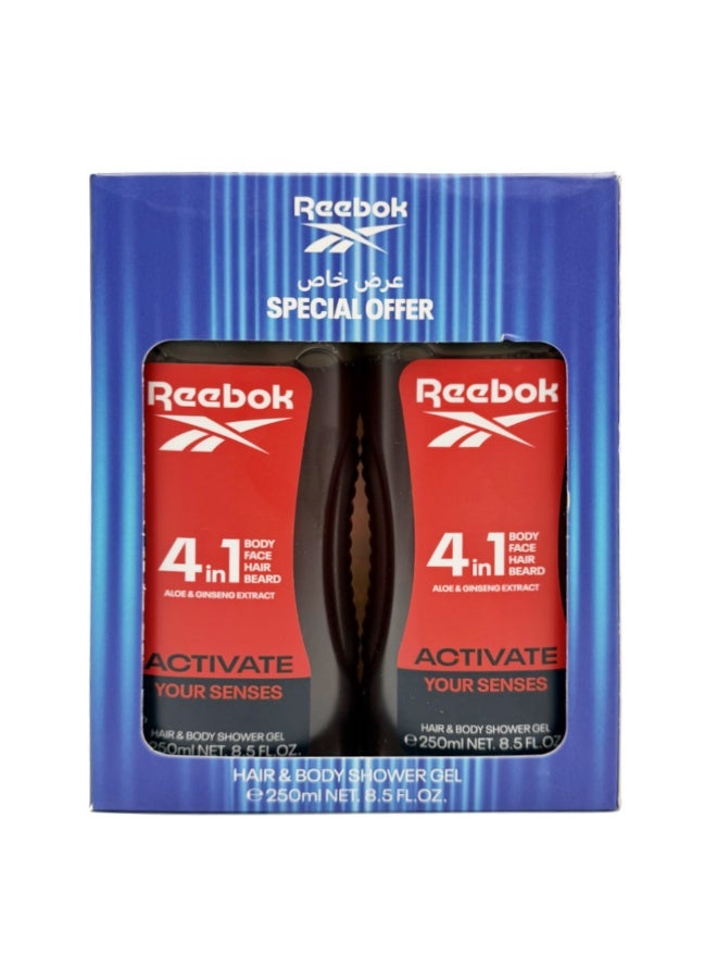 Reebok Activate Shower Gel For Him 250Ml x2 - Image 1